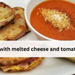 Panini with melted cheese and tomato soup
