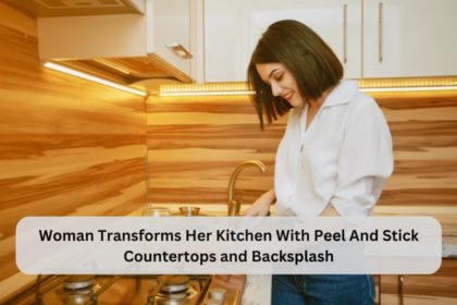Woman Transforms Her Kitchen With Peel And Stick Countertops and Backsplash